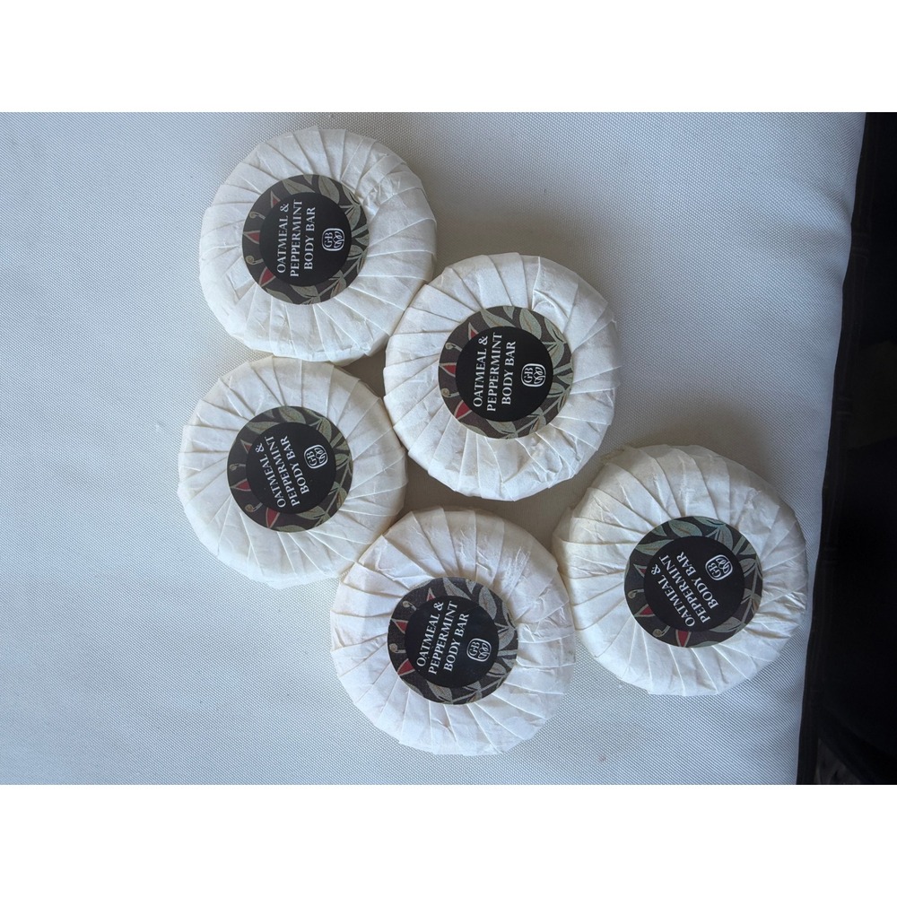 Garden Botanika Oatmeal & Peppermint Body Bar Round Paper Wrapped Guest Soap